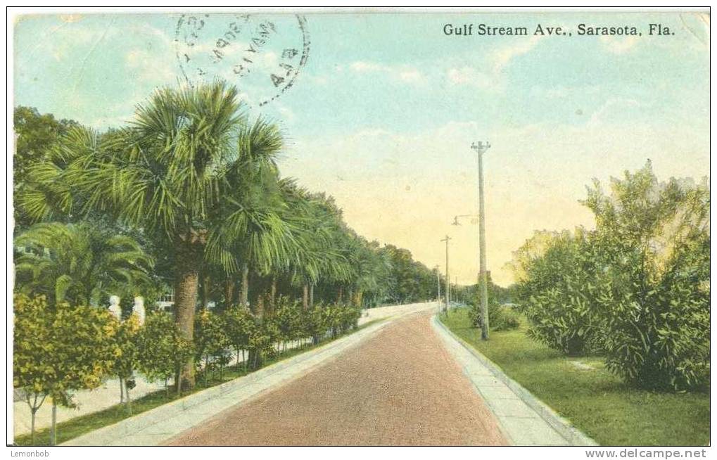 USA – United States – Gulf Stream Ave., Sarasota, Fla - Early 1900s Used Postcard [P3124] - Sarasota