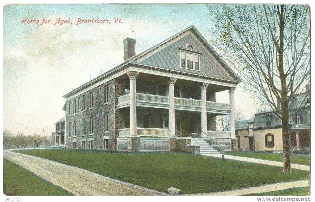 USA – United States – Home For Aged, Brattleboro, Vt 1910 Used Postcard [P3125] - Andere & Zonder Classificatie