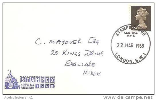 56719)lettera F.d.c. Inglese Con Un Valore + Annullo - 1952-1971 Em. Prédécimales