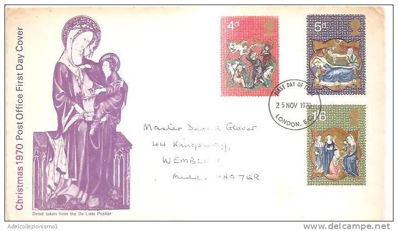 56752)lettera F.d.c. Inglese Con 3 Valori + Annullo - 1952-1971 Em. Prédécimales