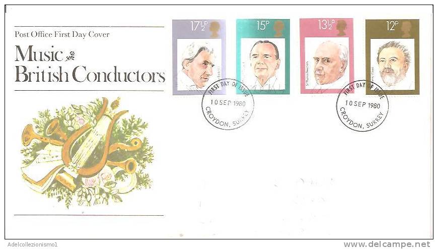 56754)lettera F.d.c. Inglese Con 4 Valori + Annullo - 1952-1971 Em. Prédécimales