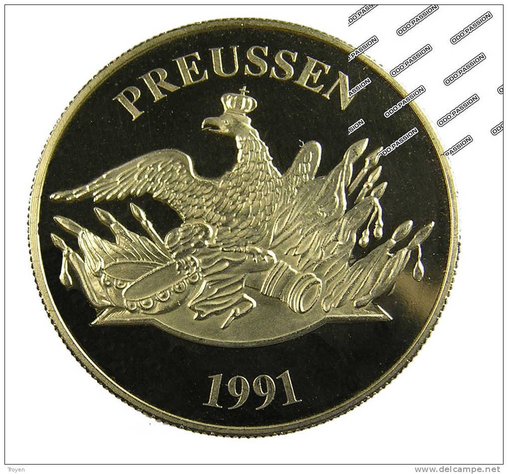 Allemagne - Medaille-Jeton - Prusse - Friedrich Wilheim - Brandenburg - 1991  -  Sup - 40mm - Dorée - Collections