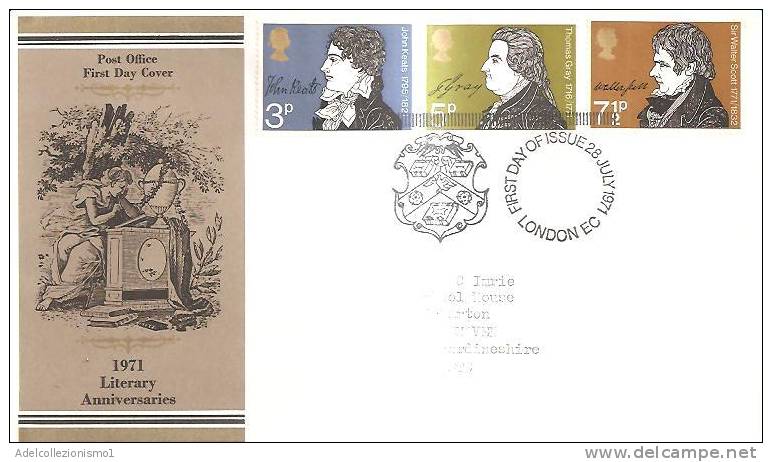 56764)lettera F.d.c. Inglese Con 3 Valori + Annullo - 1952-1971 Em. Prédécimales