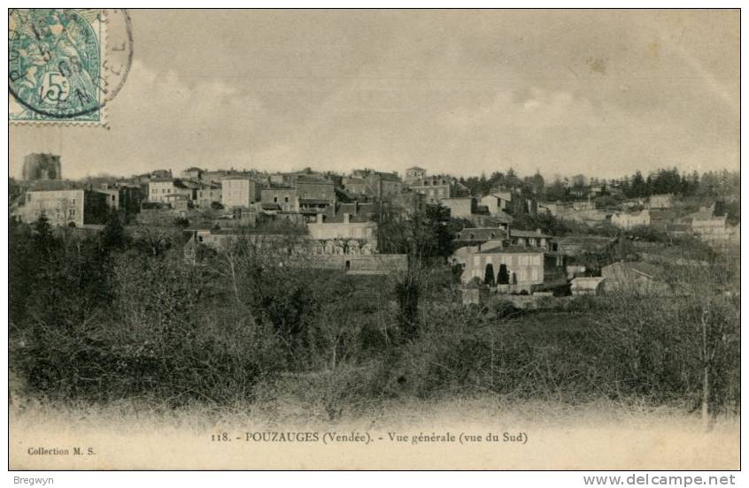 85 - CPA Pouzauges - Vue Générale (vue Du Sud) - Pouzauges