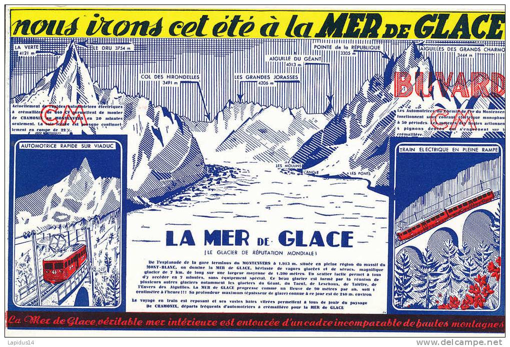 BU 580 /BUVARD   LA MER DE GLACE  LE GLACIER DE REPUTATION MONDIAL - V