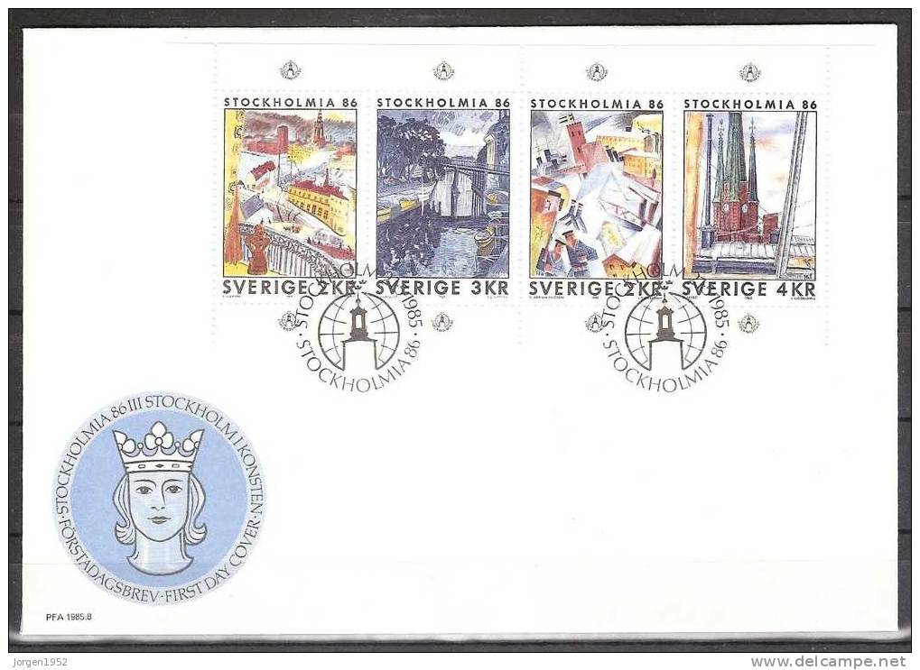 SWEDEN FDC "STOCKHOLMIA 86 " FROM YEAR 1985 - FDC