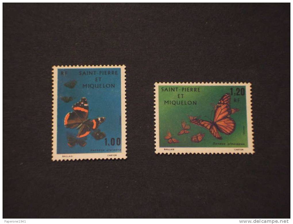 SAINT PIERRE ET MIQUELON - 1975 FARFALLE 2v. - NUOVI(++)-TEMATICHE - Unused Stamps