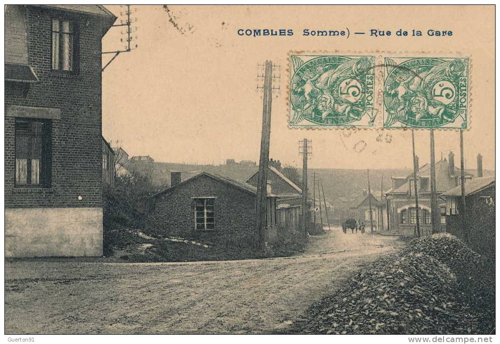 CPA  (80)   COMBLES  /  Rue De La Gare  - - Combles