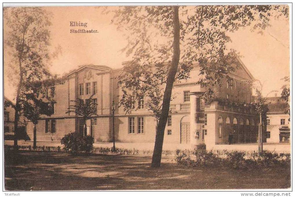 Elbing Stadttheater Litfaßsäule Elblag 8.8.1917 Feldpost - Ostpreussen