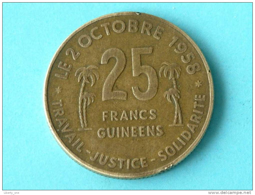 1959 - 25 FRANCS - KM 3 ( For Grade, Please See Photo ) ! - Guinée