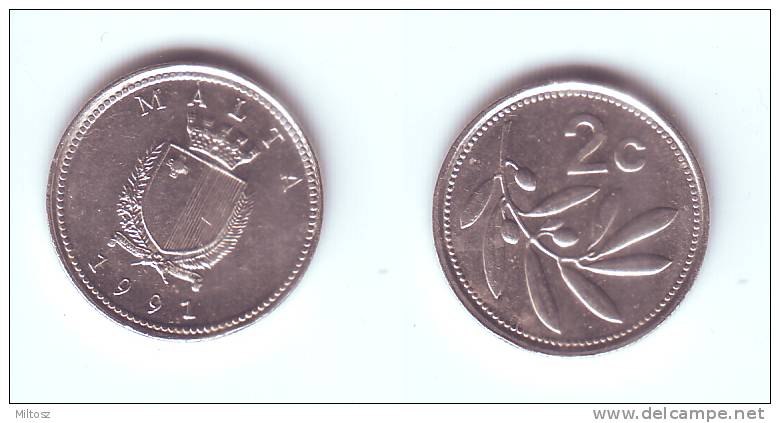 Malta 2 Cents 1991 - Malta