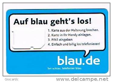 GERMANIA (GERMANY) - BLAU.DE (SIM GSM ) -    - USED WITHOUT CHIP - RIF. 5852 - Cellulari, Carte Prepagate E Ricariche