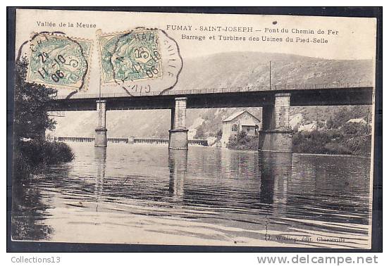 ARDENNES - Fumay - Saint Joseph - Pont De Chemin De Fer - Barrage Et Turbines Des Usines Du Pied Selle - Fumay