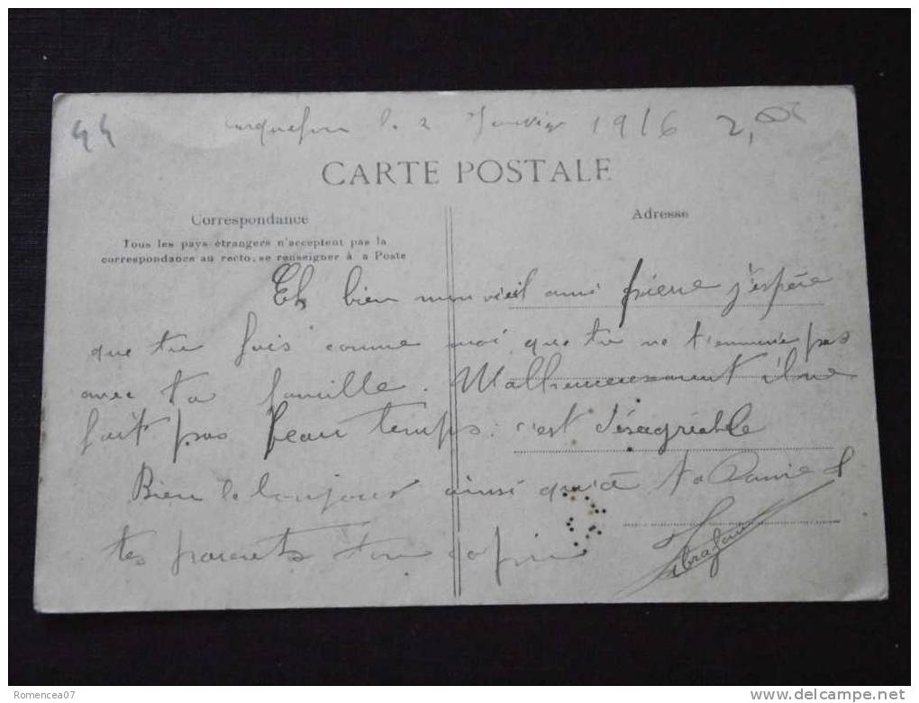 CARQUEFOU - Château De La Couronnerie - Correspondance Du 2 Janvier 1916 - Carquefou