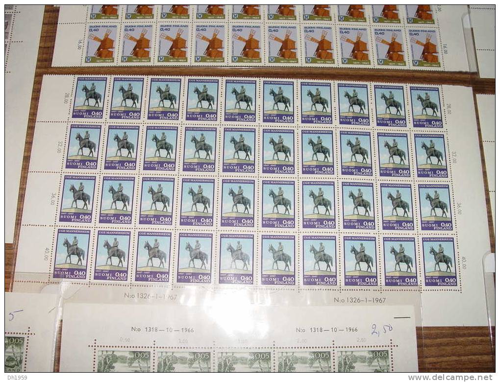 FINLANDE STOCK 17 FEUILLES COMPLETES ET INCOMPLETES  SUOMI FINNLAND UNICEF UNESCO NATIONS UNIES ANTITUBERCULEUX - Unused Stamps