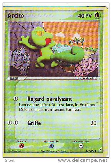 - T - CARTE POKEMON ARCKO 67/100 BON ETAT - Autres & Non Classés