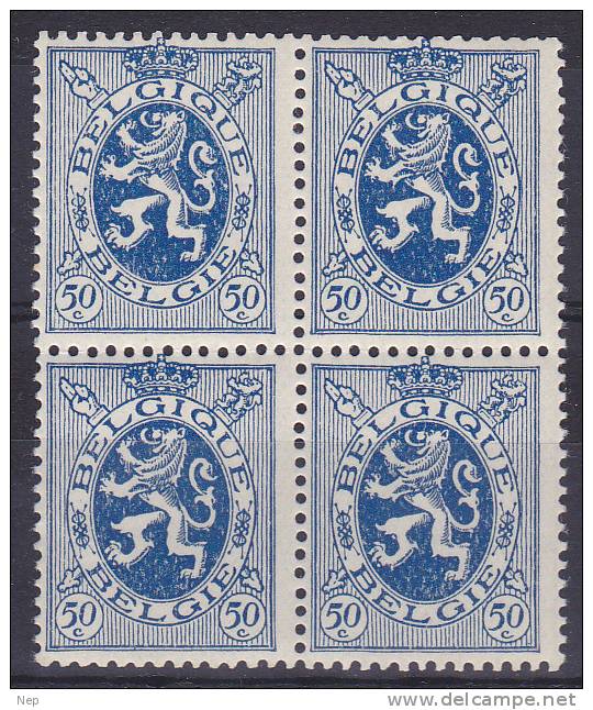 BELGIË - OBP - 1929 - Nr 285 (Blok Van 4/Bloc De Quatre) - MNH** - 1929-1937 Heraldischer Löwe