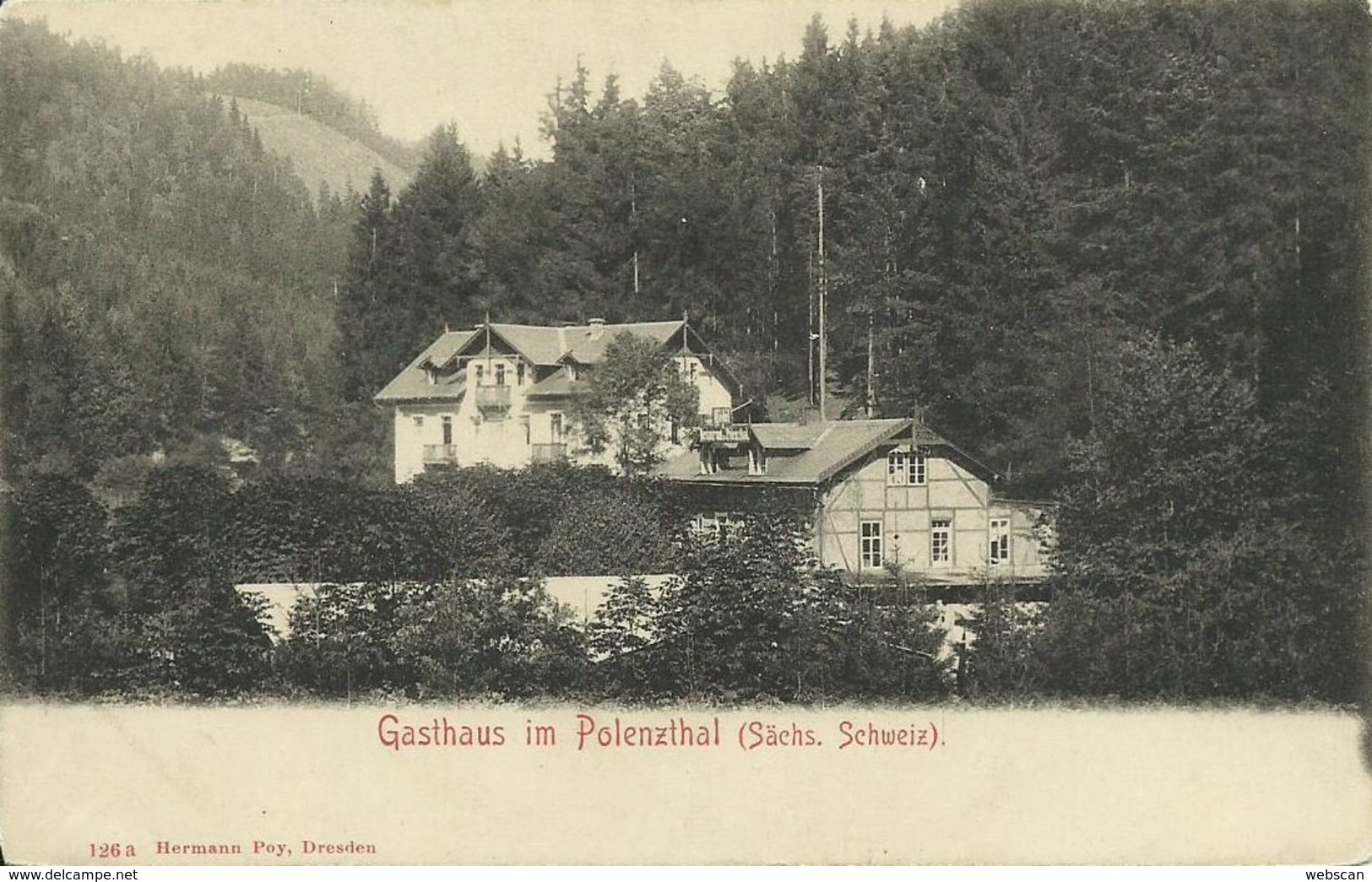 2 AKs Hohnstein Polenztal Gasthaus ~1900/1928 # - Hohnstein (Saechs. Schweiz)