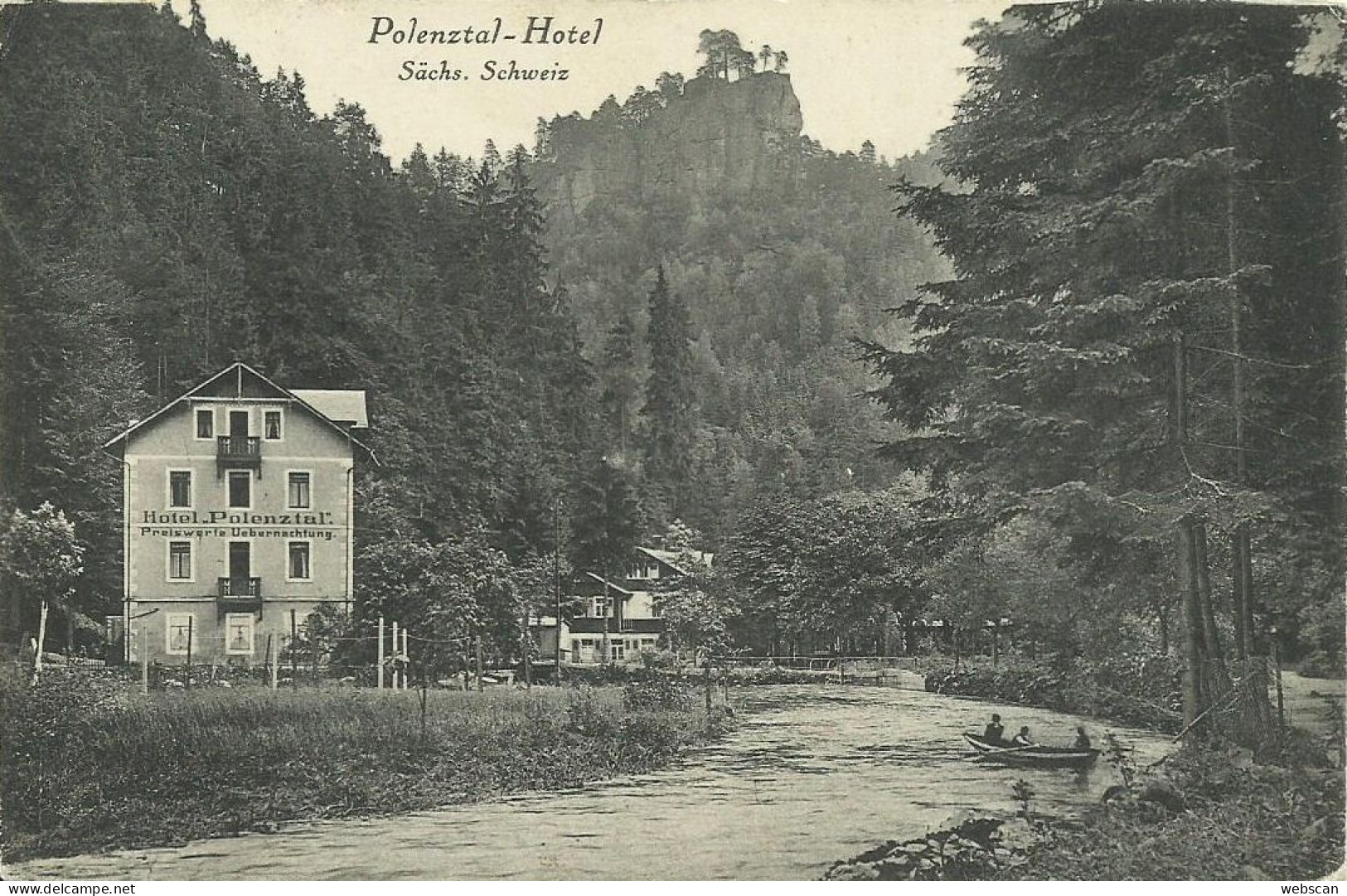 2 AKs Hohnstein Polenztal Gasthaus ~1900/1928 # - Hohnstein (Saechs. Schweiz)