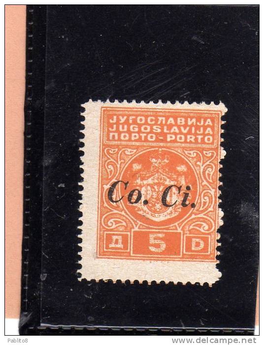 LUBIANA 1941 SEGNATASSE TASSE POSTAGE DUE TAXE  Co. Ci. 5 D MNH - Lubiana