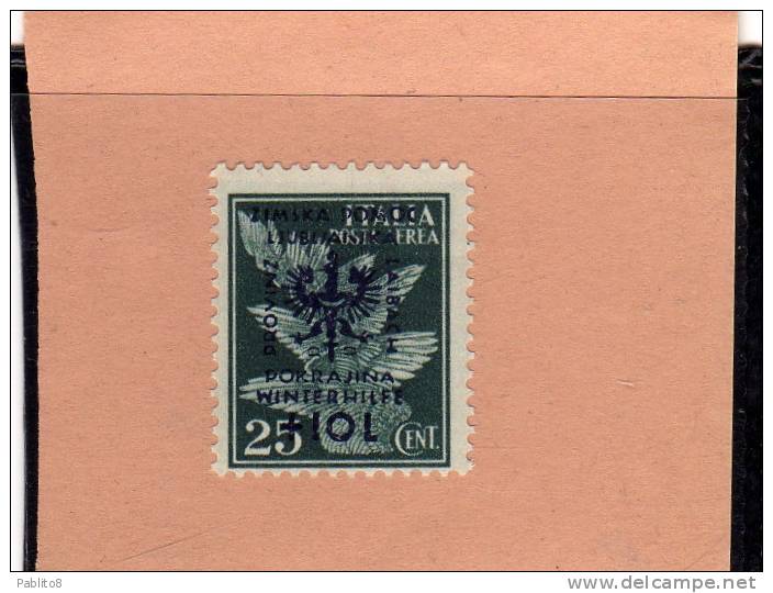 LUBIANA 1944 OCCUPAZIONE TEDESCA BENEFICENZA 25C + 10L MNH - Duitse Bez.: Ljubljana