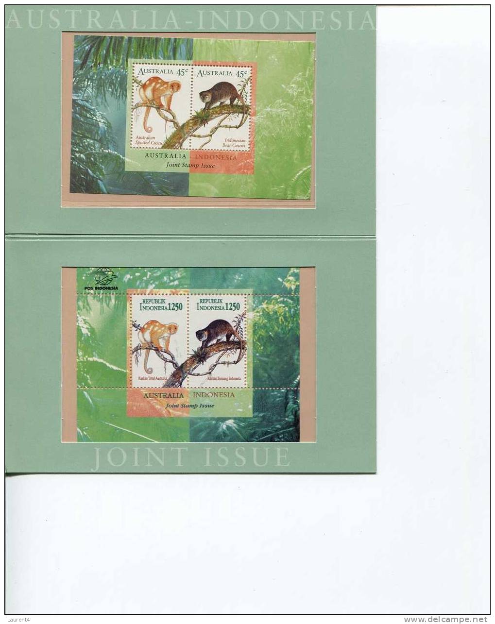 (stamps) 1 Presentation Pack  -  Joint Issue With Indonesia - Australia Set Of Mini-sheet Animals - Ungebraucht