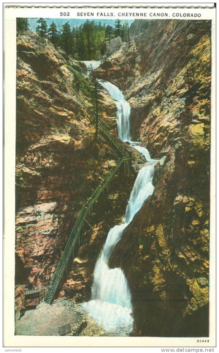 ]USA – United States –  Seven Falls, Cheyenne Canon Colorado Early 1900s Unused Postcard [P3171] - Colorado Springs