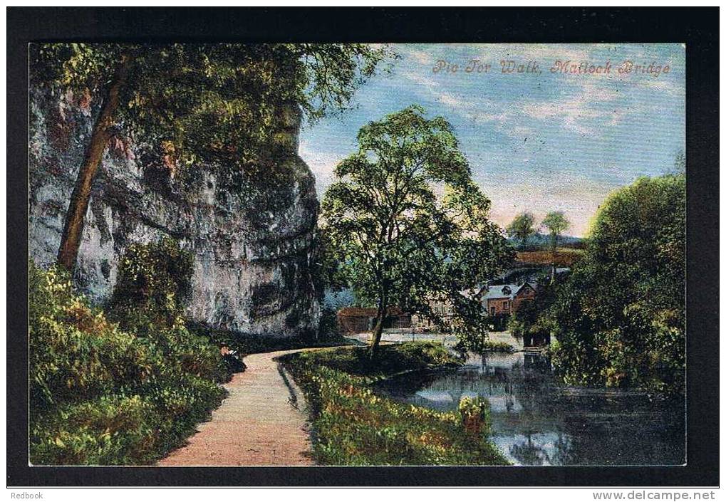 RB 711 - Early  Postcard  - Pic Tor Walk Matlock Bridge Peak District Derbyshire - Derbyshire