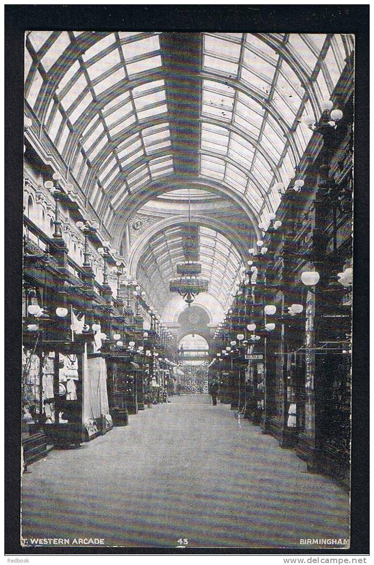 RB 711 - 1907 Postcard  - Western Arcade Birmingham Warwickshire - Birmingham