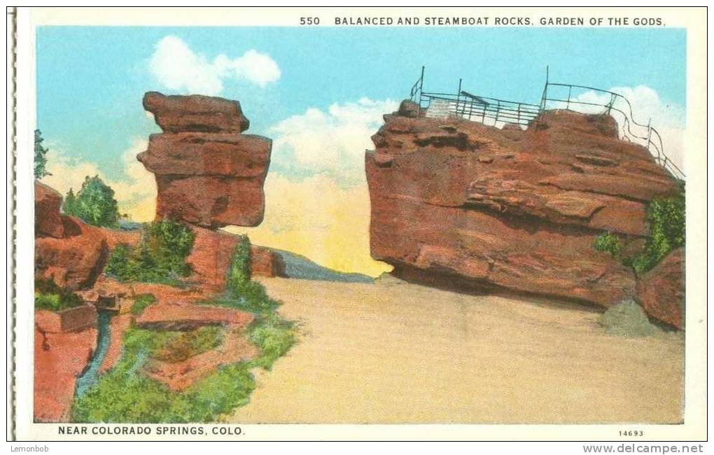 USA – United States – Balanced And Steamboat Rocks, Garden Of The Gods, Colorado Early 1900s Unused Postcard [P3174] - Colorado Springs