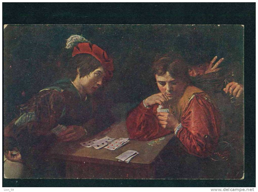 31863 Art MICHELANGELO - DER FALSCHSPIELER - THE WRONG PLAYER - PLAYING CARDS , CARTOMANCY Pc Series - #  12 - Playing Cards