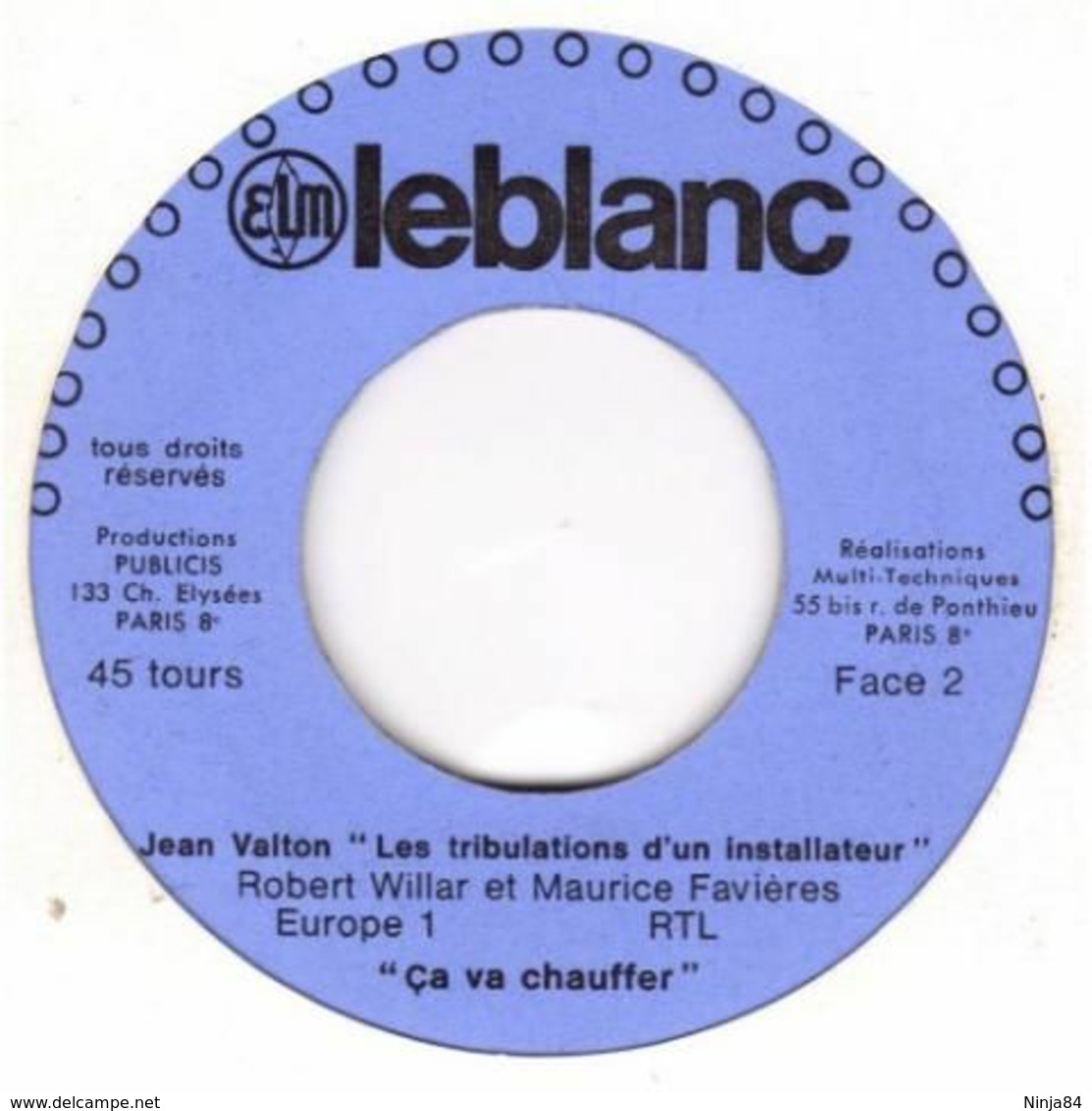 SP 45 RPM (7")  Jean Valton  "  Les Tribulations D'un Installateur  " Promo - Collectors