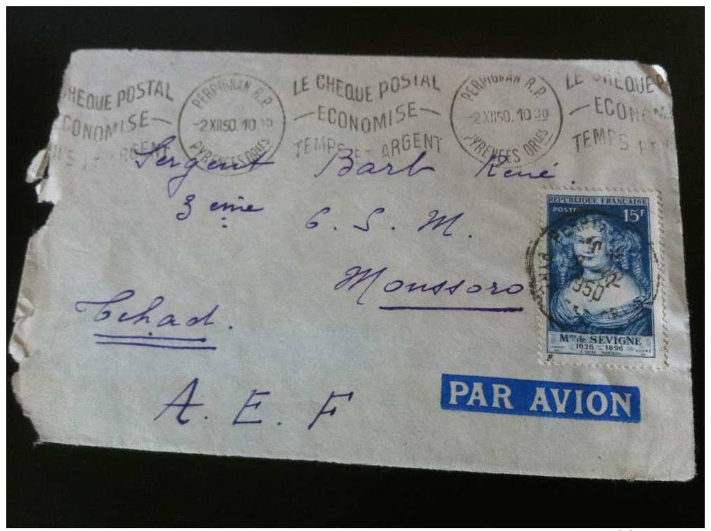 Devant D´enveloppe France 1950 ( Mme De Sevigne) - Lettres & Documents