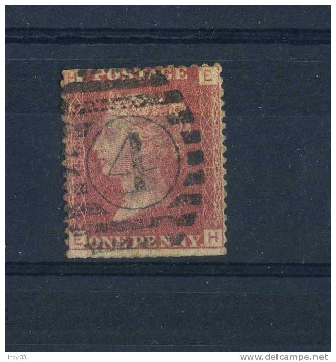 - GRANDE-BRETAGNE 1855 . 1P. ROUGE . FILIGRANE GRANDE COURONNE . OBLITERE - Gebraucht