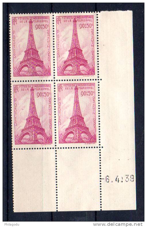 La Tour Eiffel., Coins Datés, 429**, Cote 85 €, - 1930-1939