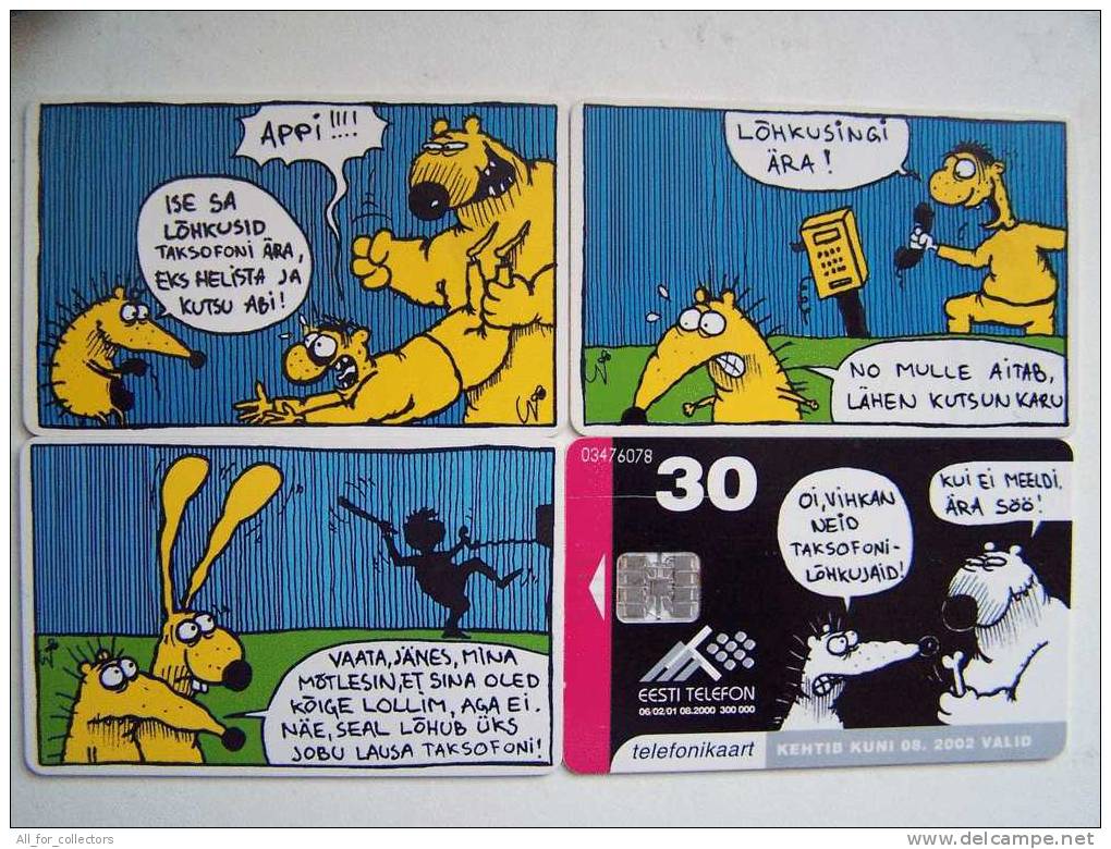 3 COMICS Chip Phone Cards Cartes Karten From ESTONIA Estonie Estland - Estland