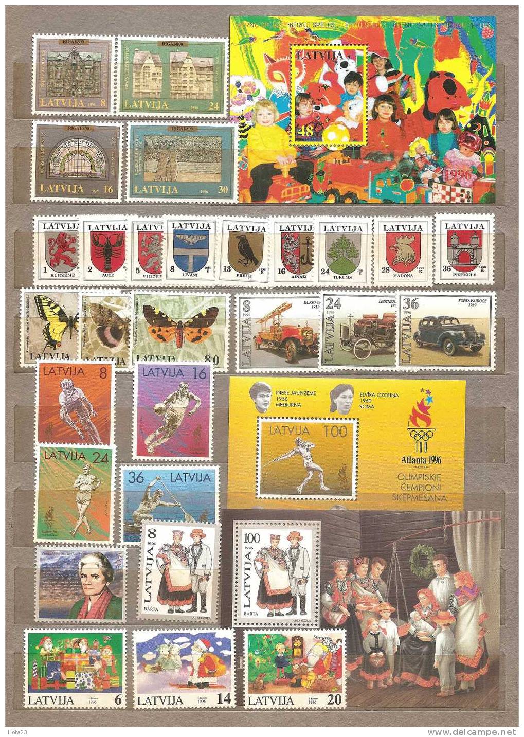 Lettland LATVIA Lettonia 1996  Full Year Set MNH -- Christmas ,Europa ,Butterfly - Lettland