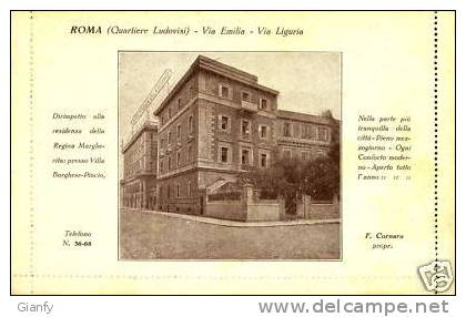 ROMA HOTEL PENSIONE VILLA LUDOVISI 1900 BIGLIETTO - Altri & Non Classificati