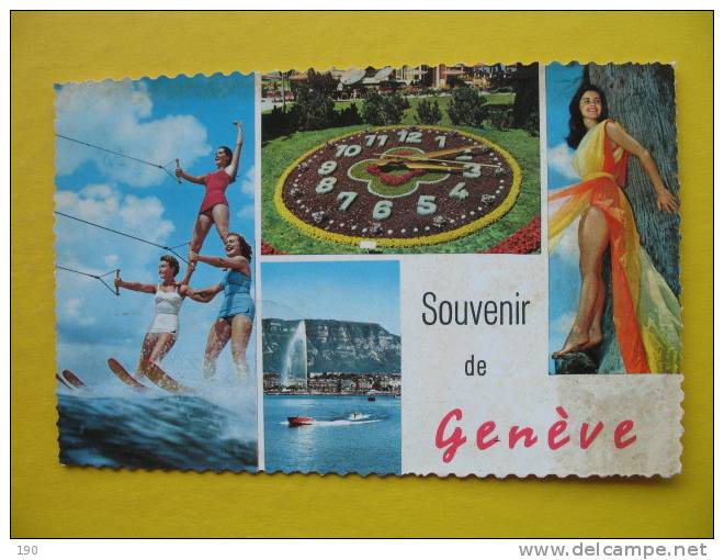 Souvenir De Geneve;Water Skiing 3 Women - Water-skiing