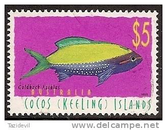 COCOS (KEELING) ISLANDS - USED 1998 $5.00 Goldback Anthias - Fish - Kokosinseln (Keeling Islands)