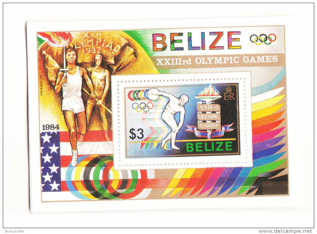 Belize 1984 Summer Olympics Los Angeles Shooting Boxing Running S/S MNH - Belize (1973-...)