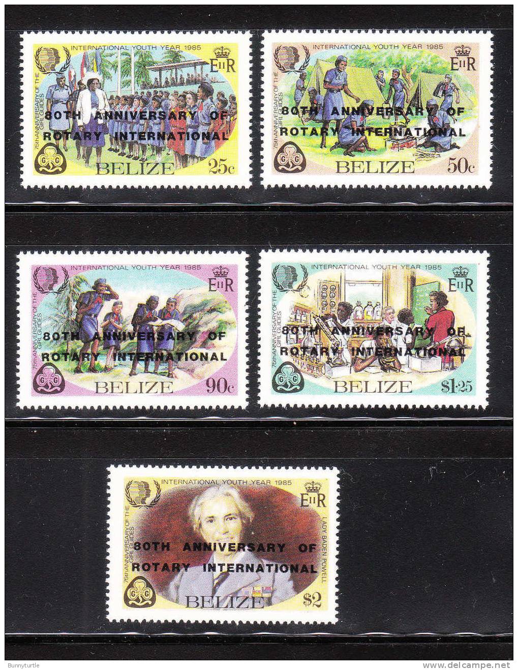 Belize 1985 80th Anniversary Of Rotary International Overprinted MNH - Belize (1973-...)