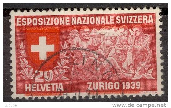 Esposizione Nazionale Svizzera, 20 Rp.rot   "verschobener Rotdruck"      1939 - Plaatfouten