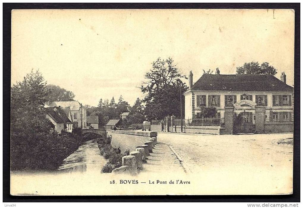 CPA  ANCIENNE- FRANCE- BOVES (80)- LE PONT DE L'AVRE ET MAISON "BONTAUD"- CHARBONS - Boves