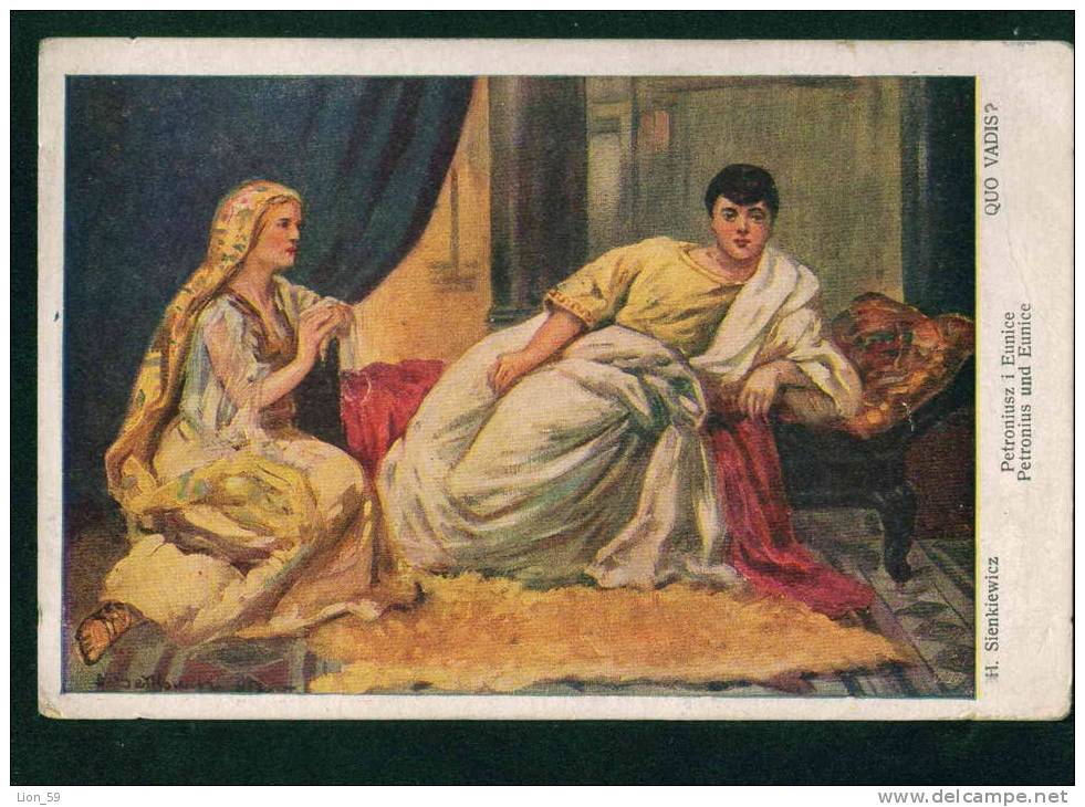 31955 Illustrator KORPAL - Nobel Prize Literature 1905 Henryk Sienkiewicz - QUO VADIS - PETRONIUS Und EUNICE Pc A.F.W. I - Premio Nobel