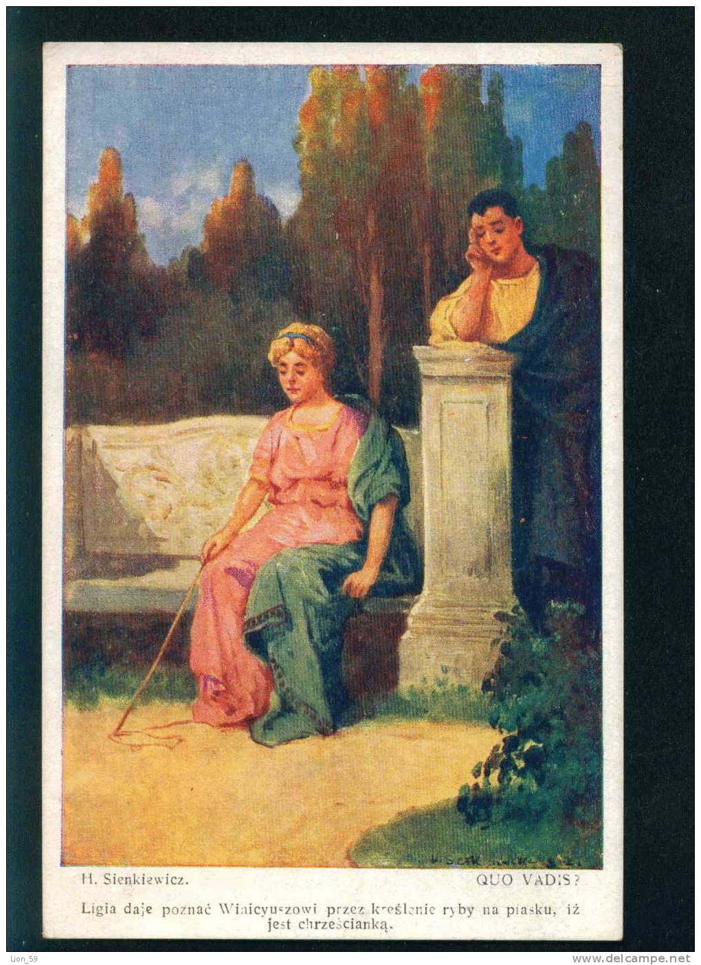 31936 Illustrator KORPAL - Nobel Prize Literature 1905 Henryk Sienkiewicz - QUO VADIS , Ligia (also Lygia), FISH - Premio Nobel