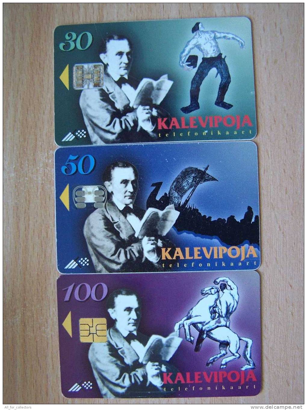 NATIONAL EPIC 3 Chip Cartes From Estonie Estland Phone Cards Karten Kalevipoeg By R.Kreuzwald - Estonia