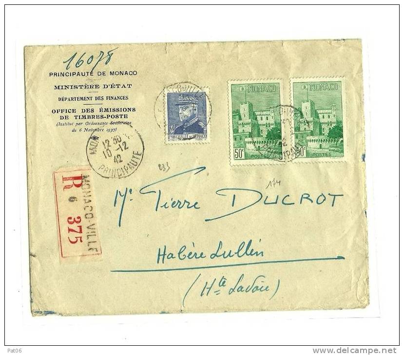 MONACO-VILLE « T.04 ? 10.12.42/233 + 174 Paire - Postmarks