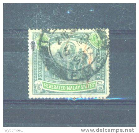 FEDERATED MALAY STATES  -  1900 Elephants $1 FU (Blunt Corner/Faint Crayon Marks) - Federated Malay States