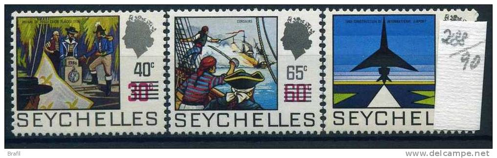 1972 Seychelles, Ordinaria Soprastampata , Serie Completa Nuova (**) - Seychelles (...-1976)